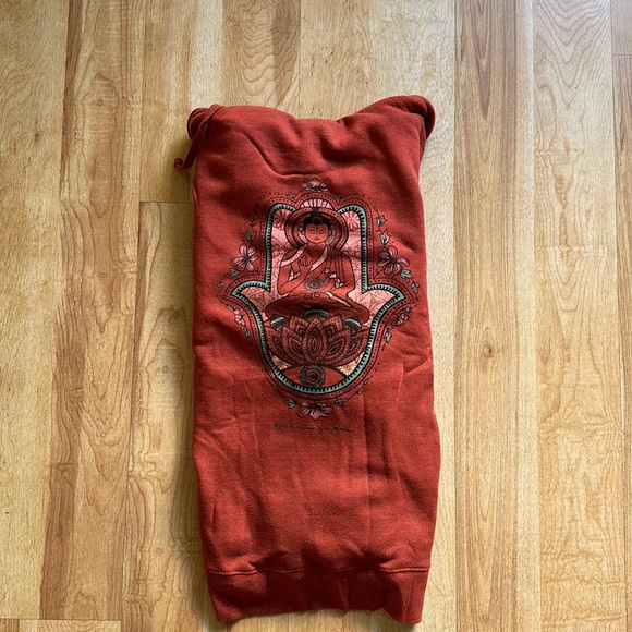 Spiritual Gangster Zippered Orange Sweatshirt Size L - Picture 4 of 4